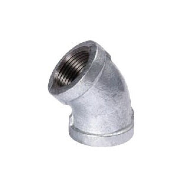 B & K Galvanized Pipe Elbow 1-1/4 in FIP 45 deg Angle Malleable Iron SCH 150 Schedule