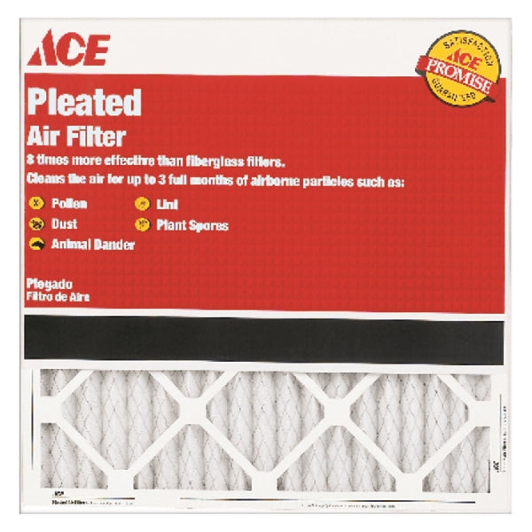 ACE Pleated Air Filter 20 in L 20 in W 8 MERV Cardboard Frame