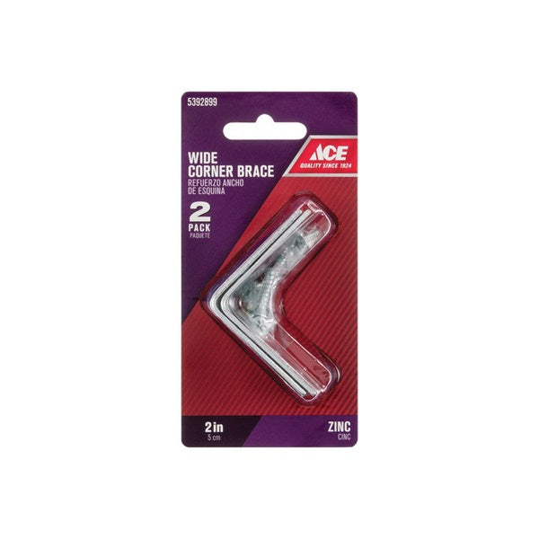 ACE Wide Corner Brace 2 in L 2-3/4 in W 2 in H Zinc