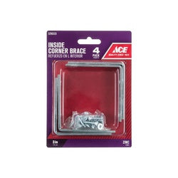 ACE 01 3404 250 L Corner Brace 3 in L 4 3/4 in W 3 in H Zinc