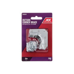 ACE 01 3404 121 Outside Corner Brace 2 in L 3 1/2 in W 2 in H Zinc