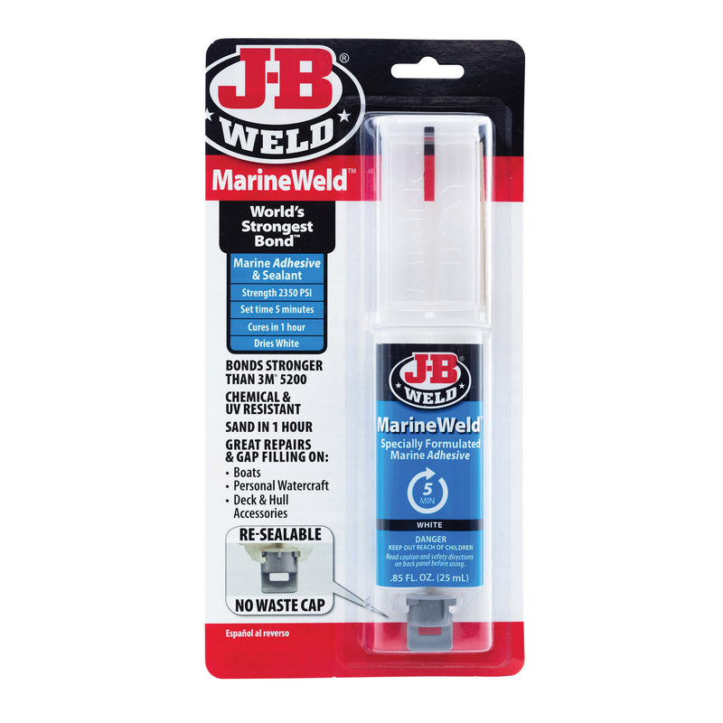 J B WELD MarineWeld Epoxy White Liquid 25 mL Syringe