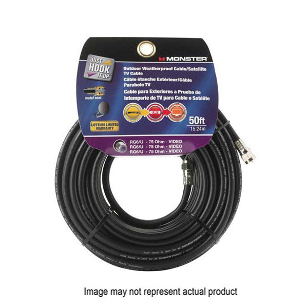 Just Hook It Up RG6 Coaxial Cable Female Female Black Sheath 100 ft L