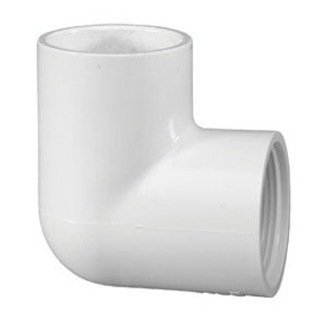 LASCO Pipe Elbow 3/4 in Slip x FPT 90 deg Angle PVC White SCH 40 Schedule