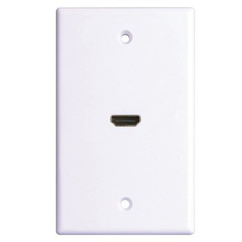 Just Hook It Up HDMI Wall Plate 1-Gang Plastic White