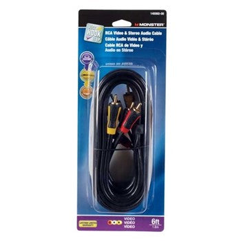 Just Hook It Up Audio/Video Cable RCA Plug RCA Plug Black/Red/White/Yellow Sheath 6 ft L