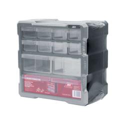 Homak Parts Organizer with Drawers 6 1/4 in L 10 1/4 in W 9 1/2 in H 12 Drawer Plastic Black