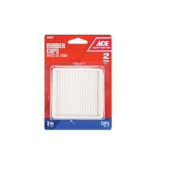 ACE 9168/ACE Caster Cup Square Rubber White 3 in L x 3 in W Dimensions