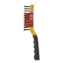 ACE Wire Brush 4 in W Brush Carbon Steel Bristle 1 1/4 in L Trim Foam Handle Soft Grip Handle