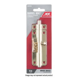 ACE 01 3008 352 Barrel Bolt 5/16 in Dia Bolt Head 5 in L Bolt Steel Bright Brass