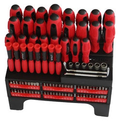 ACE Screwdriver and Bit Set 100 Piece Black/Red