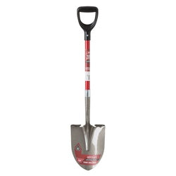 Landscapers Select Digging Shovel Steel Blade Fiberglass Handle D Shaped Handle 30 in L Handle