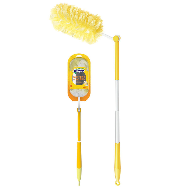 Swiffer Duster Starter Kit Microfiber Head Plastic Handle 3 ft L Handle White/Yellow