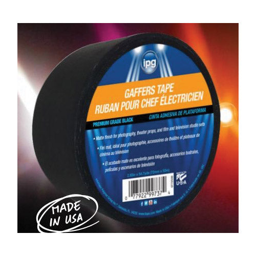 IPG Gaffers Tape 54.7 yd L 3 in W Cloth Backing Black