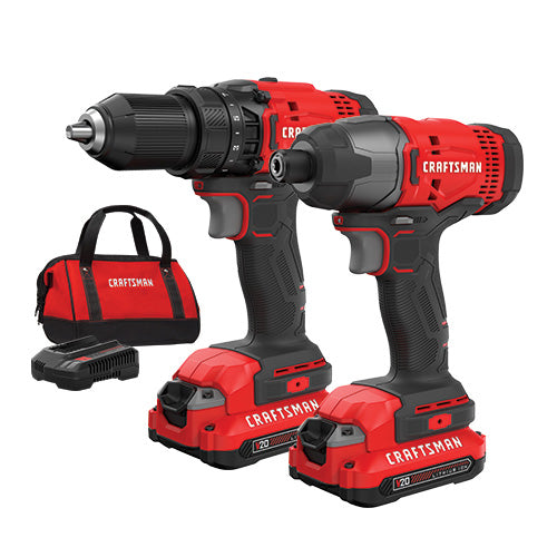 CRAFTSMAN Combination Kit Battery Included 20 V 2-Tool Lithium-Ion Battery