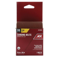 ACE Sanding Belt 3 in W 18 in L 120 Grit Fine Aluminum Oxide Abrasive