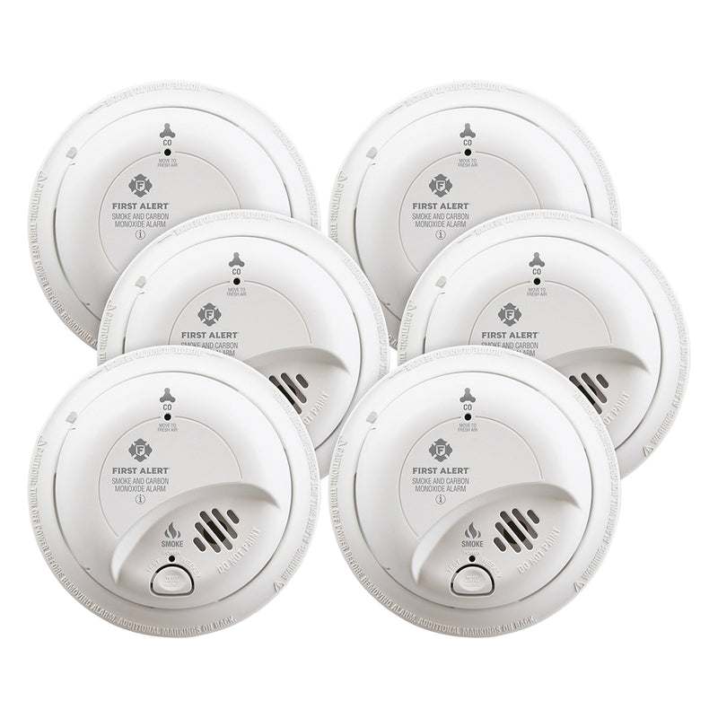 FIRST ALERT Carbon Monoxide And Smoke Detector 9 VAC Electrochemical Ion Sensor 85 dB White