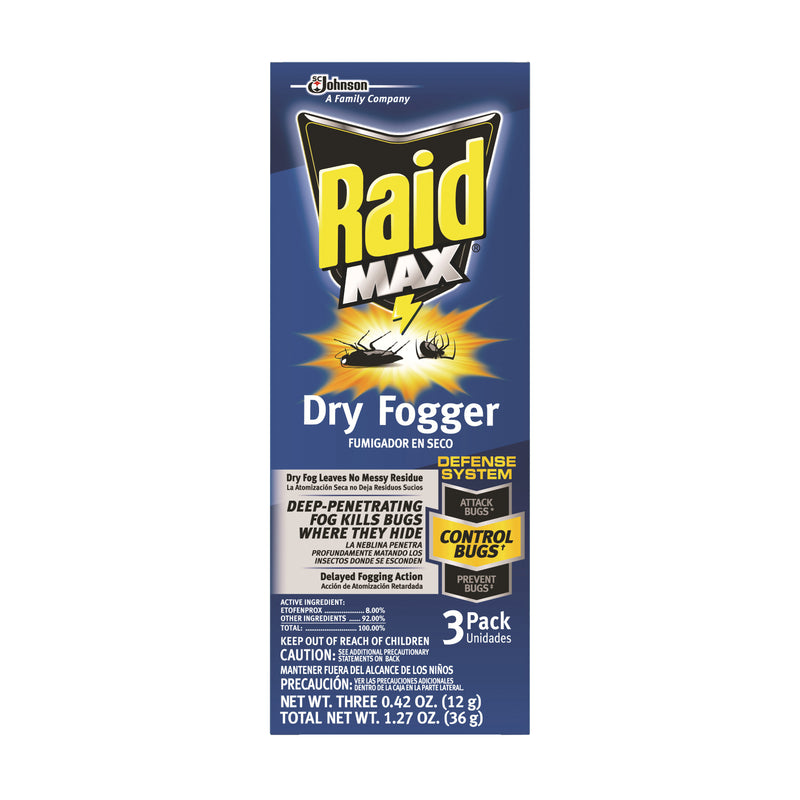 SC JOHNSON RaidMax Fumigator Dry Fogger 1.27 oz Capacity 2560 cu-ft Coverage Area