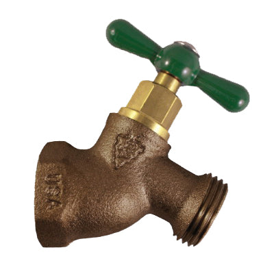 Arrowhead Brass Hose Bib 1/2 x 3/4 in Connection FIP x Male Hose Thread 125 psi Pressure Bronze Alloy Body