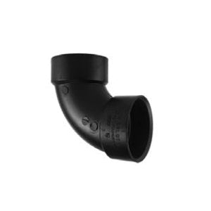 Charlotte Pipe Pipe Elbow 4 in Hub 4 in Hub 90 deg Black