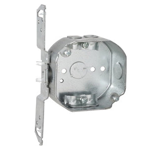 RACO Octagon Box 4 in OAW 1-1/2 in OAD 7 in OAH 1 -Gang 2 -Knockout Steel Housing Material Gray