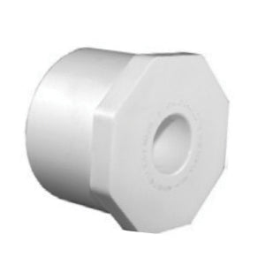 Charlotte Pipe Reducer Bushing 3/4 x 1/2 in Spigot x Slip PVC White SCH 40 Schedule