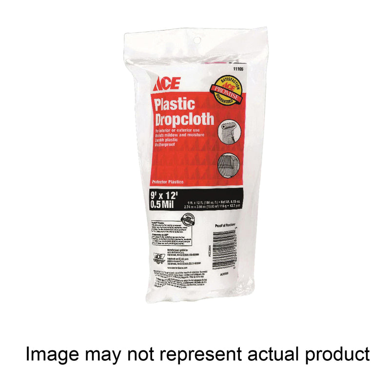 ACE Drop Cloth 12 ft L 9 ft W Plastic Clear