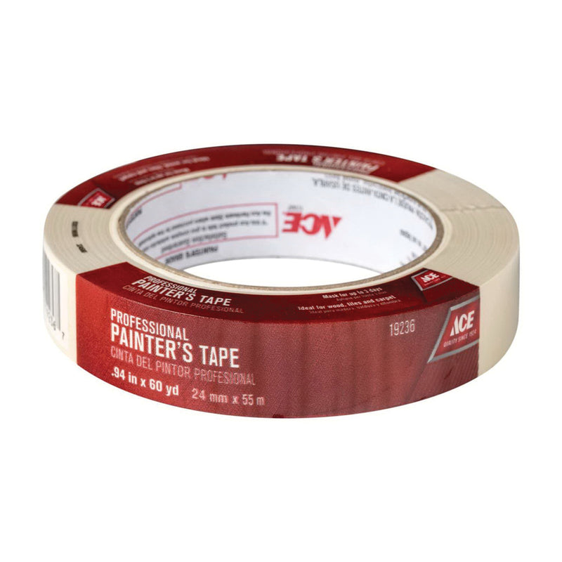 ACE Painter's Tape 60 yd L 0.94 in W Crepe Paper Backing Beige