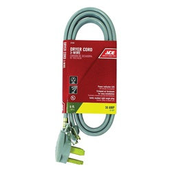 ACE Dryer Cord 10 AWG Cable 6 ft L 30 A Gray