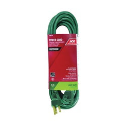 ACE Extension Cord 16 AWG Cable 25 ft L 13 A 125 V Green