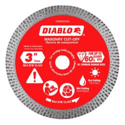 Diablo Cut Off Disc 3 in Dia 1.3 mm Thick 3/8 in Arbor Diamond Abrasive