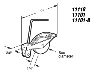 Prime-Line Spring Tension Roller 1 in Dia Roller 1/4 in W Roller Nylon Roller 3/8 in W 2 in L Steel