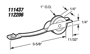 Prime-Line Spring Tension Roller 1 in Dia Roller 1/4 in W Roller Nylon Roller 1/4 in W 3-31/32 in L Steel