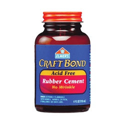 Elmers Rubber Cement Liquid Mild Solvent 4 oz Bottle