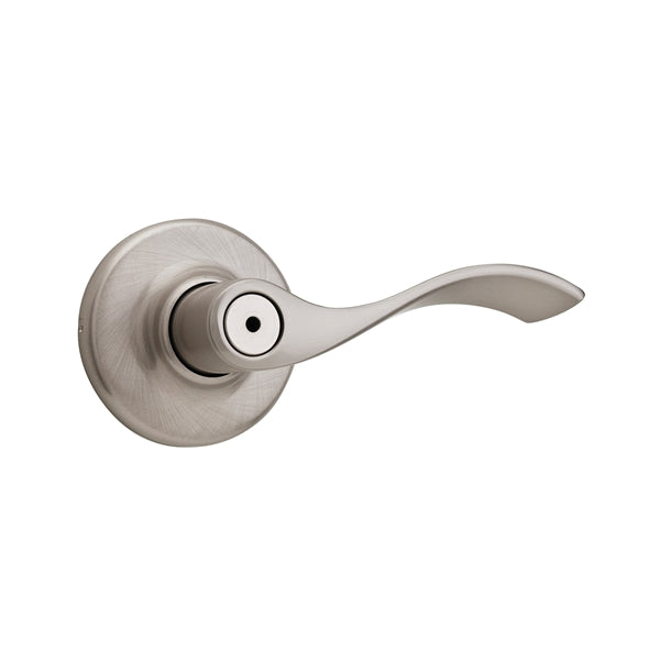 Kwikset Privacy Lever 4-7/32 in L Lever Steel Satin Nickel