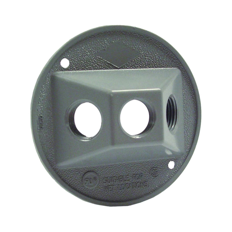 HUBBELL Cluster Cover 4-1/8 in Dia 4-1/8 in W Round Metal Gray Powder-Coated