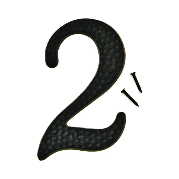 HY-KO House Number Character: 2 3-1/2 in H Character 2 in W Character Black Character Aluminum