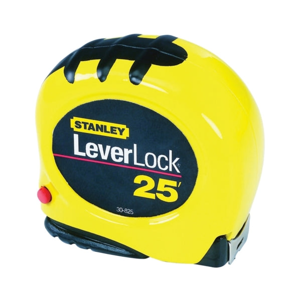 STANLEY Measuring Tape 25 ft L Blade 1 in W Blade Steel Blade ABS Case Black/Yellow Case