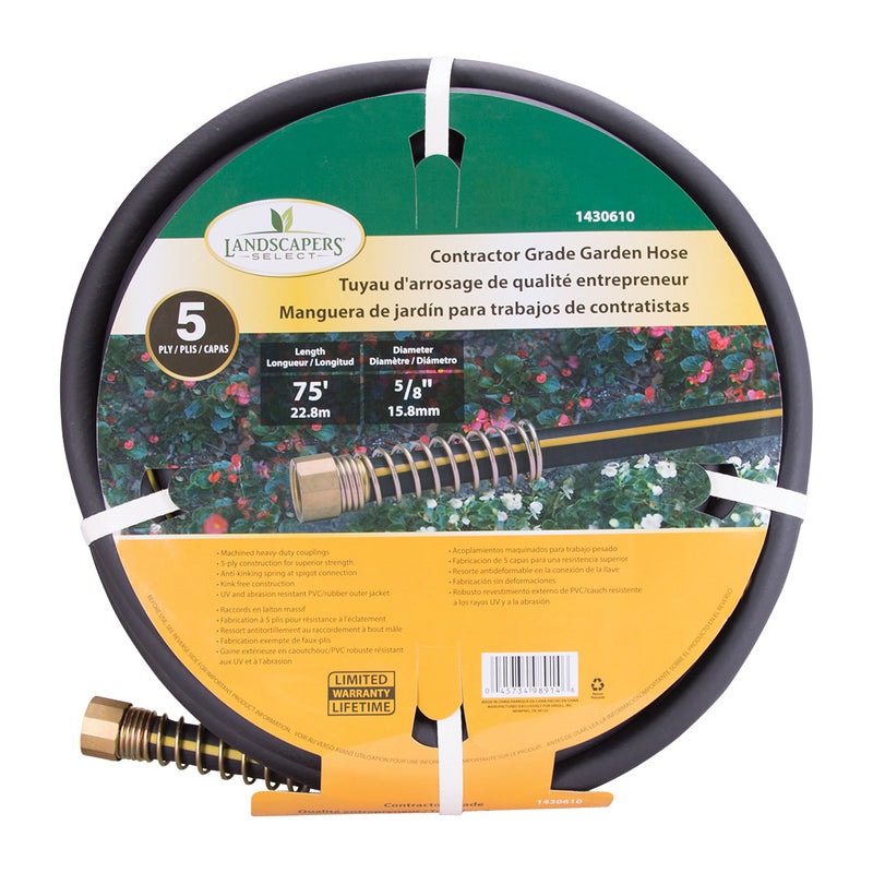 Landscapers Select Garden Hose 75 ft L Female x Male PVC/Rubber Black/Yellow