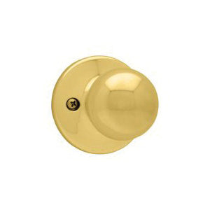 Kwikset Dummy Door Knob 1-7/8 in Dia Knob Polished Brass