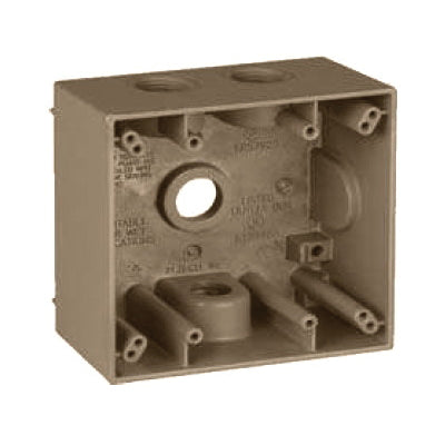 TEDDICO/BWF Outlet Box 2-Gang 4-Knockout 4-1/2 in Knockout Metal Bronze Powder-Coated