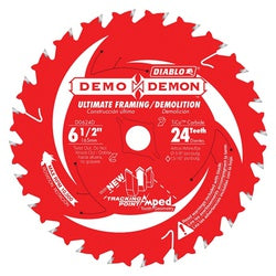 Diablo Demo Demon Amped Circular Saw Blade 6 1/2 in Dia 5/8 in Arbor 24 Teeth