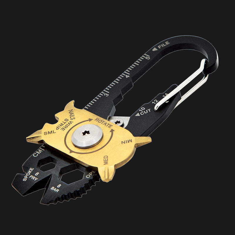 TRUE UTILITY Multi-Tool 20 -Function Stainless Steel Titanium-Coated Black