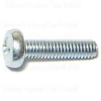 MIDWEST FASTENER Machine Screw M4-0.7 Thread 16 mm L Coarse Thread Pan Head Phillips Drive Steel Zinc