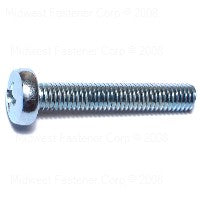 MIDWEST FASTENER Machine Screw M5-0.8 Thread 30 mm L Coarse Thread Pan Head Phillips Drive Steel Zinc