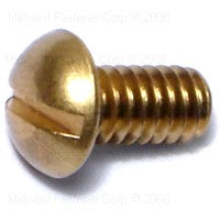 MIDWEST FASTENER Machine Screw 1/4-20 Thread 1/2 in L Round Head Slotted Drive Brass