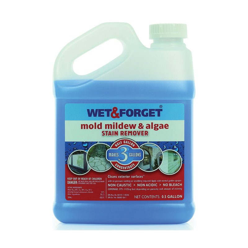 WET & FORGET Stain Remover 0.5 gal Liquid Slight Almond Blue