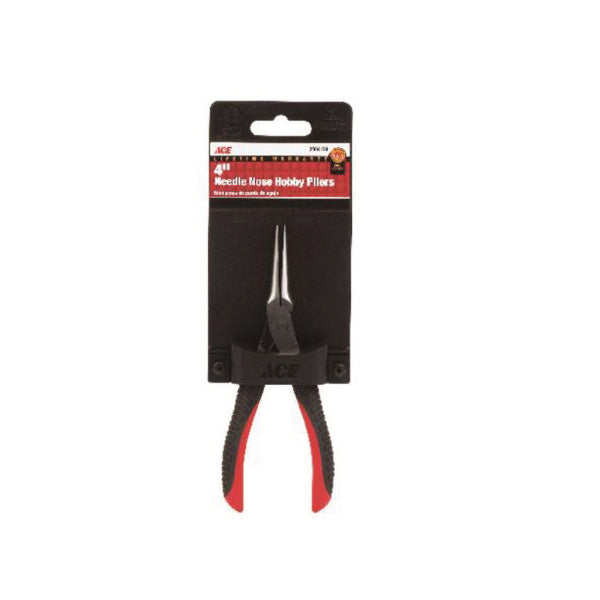 ACE Mini Nose Plier 4 in OAL Red Handle Comfort Grip Handle