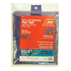 ACE 74961 ACE R Tarp 30 ft L 20 ft W 5 mil Thick Polyethylene Blue/Brown