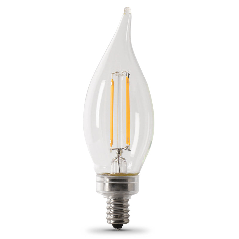 Feit Electric LED Bulb Decorative Flame Tip Lamp 40 W Equivalent E12 Lamp Base Dimmable